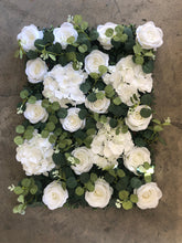 Load image into Gallery viewer, US Seller! White in Foliage Flower Wall 3D Ivory White Panel Home Shop Party Decor Photography Backdrop Setting Eucalyptus Roses