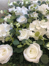 Load image into Gallery viewer, US Seller! White in Foliage Flower Wall 3D Ivory White Panel Home Shop Party Decor Photography Backdrop Setting Eucalyptus Roses