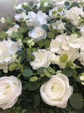 Load image into Gallery viewer, US Seller! White in Foliage Flower Wall 3D Ivory White Panel Home Shop Party Decor Photography Backdrop Setting Eucalyptus Roses