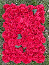 Load image into Gallery viewer, US Seller! Ruby Rose Flower Wall 3-D Red Artificial Flower Panel Home Shop Party Wall Decor Photo Wedding Backdrop Arrangement