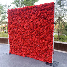 Load image into Gallery viewer, Red Rosy 3D Roll-Up Flower Wall Backdrop