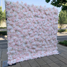 Load image into Gallery viewer, US Seller! Baby Pink 3D Roll Up Flower Wall On Cloth Fabric Wedding Party Photo Backdrop Bridal Shower Top Quality Quick Assemble #15