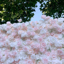 Load image into Gallery viewer, Pink White 3D Wedding Flower Wall Backdrop, Roll Up Floral Wall for Ceremony Photo Booth | 50% Return Refund Option