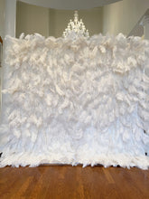 Load image into Gallery viewer, Ostrich Feather Roll-Up Flower Wall Panel Backdrop, Fabric Cloth Wedding Party Decor | Optional 50% Return Refund Program