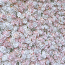 Load image into Gallery viewer, Pink White 3D Wedding Flower Wall Backdrop, Roll Up Floral Wall for Ceremony Photo Booth | 50% Return Refund Option