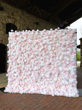 Load image into Gallery viewer, Pink White 3D Wedding Flower Wall Backdrop, Roll Up Floral Wall for Ceremony Photo Booth | 50% Return Refund Option