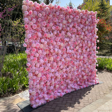 Load image into Gallery viewer, 3D Wedding Flower Wall Panel Backdrop, Roll Up Fabric Floral Wall for Ceremony Photo Booth | 50% Return Refund Option