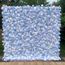 Load image into Gallery viewer, Cinderella Blue Flower Wall Backdrop, Wedding Party Photo Booth Decor | 50% Return Refund Option