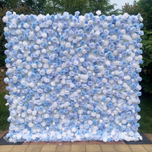 Load image into Gallery viewer, US Seller! Cinderella Blue 5D Roll Up Flower Wall On Cloth Fabric Wedding Party Photo Backdrop Top Quality Quick Assemble 8826