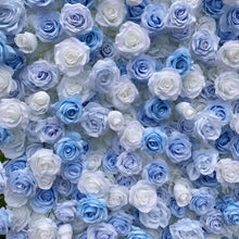 Load image into Gallery viewer, Cinderella Blue Flower Wall Backdrop, Wedding Party Photo Booth Decor | 50% Return Refund Option