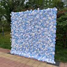 Load image into Gallery viewer, US Seller! Cinderella Blue 5D Roll Up Flower Wall On Cloth Fabric Wedding Party Photo Backdrop Top Quality Quick Assemble 8826