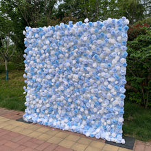 Load image into Gallery viewer, Cinderella Blue Flower Wall Backdrop, Wedding Party Photo Booth Decor | 50% Return Refund Option