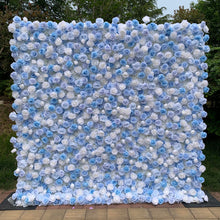 Load image into Gallery viewer, US Seller! Cinderella Blue 5D Roll Up Flower Wall On Cloth Fabric Wedding Party Photo Backdrop Top Quality  Quick Assemble 8826
