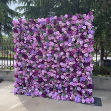 Load image into Gallery viewer, US Seller! Periwinkle Purple 5D Roll Up Flower Wall On Cloth Fabric Wedding Party Photo Backdrop Top Quality Easy Assemble N24