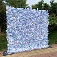 Load image into Gallery viewer, Cinderella Blue Flower Wall Backdrop, Wedding Party Photo Booth Decor | 50% Return Refund Option