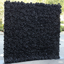 Load image into Gallery viewer, Wedding Flower Wall Backdrop 3D Black Rose Fabric Roll Up Floral Wall for Ceremony Photo Booth | 50% Return Refund Option