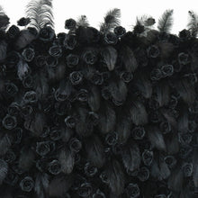 Load image into Gallery viewer, 5D Black Ostrich Feather Rose Flower Wall Backdrop, Wedding Party Decor | 50% Return Refund Option N8817