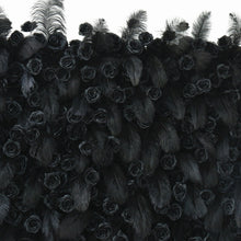 Load image into Gallery viewer, Real Black Ostrich Feather Roses Roll-Up Flower Wall Backdrop 17
