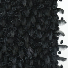 Load image into Gallery viewer, Real Black Ostrich Feather Roses Roll-Up Flower Wall Backdrop 17