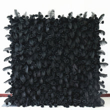 Load image into Gallery viewer, 5D Black Ostrich Feather Rose Flower Wall Backdrop, Wedding Party Decor | 50% Return Refund Option N8817