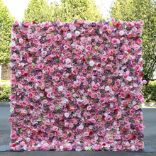 Load image into Gallery viewer, 3D Wedding Flower Wall Backdrop, Roll Up Fabric Floral Wall for Ceremony Photo Booth | 50% Return Refund Option N8828
