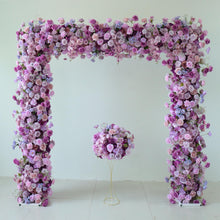 Load image into Gallery viewer, Purple Rose Fabric Flower Arch 8x8 ft, Artificial Ceremony Flowers, Wedding Reception Party Stage Decor US Seller | 50% Return Refund Option