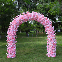 Load image into Gallery viewer, Pink Rose Foam Base Flower Arch 8x8 ft, Artificial Wedding Ceremony Flower Row, Floral Table Runner US Seller | 50% Return Refund Option