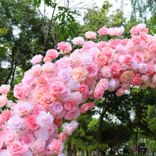 Load image into Gallery viewer, Pink Rose Foam Base Flower Arch 8x8 ft, Artificial Wedding Ceremony Flower Row, Floral Table Runner US Seller | 50% Return Refund Option