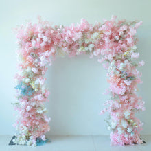 Load image into Gallery viewer, 8x8 ft Elegant Wedding Arch Flower Arrangement on Fabric Ceremony Flowers | Reception Party Decor | Optional 50% Return Refund Program
