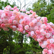 Load image into Gallery viewer, Pink Rose Foam Base Flower Arch 8x8 ft, Artificial Wedding Ceremony Flower Row, Floral Table Runner US Seller | 50% Return Refund Option