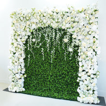 Load image into Gallery viewer, 3D Flower Wall Backdrop: Heaven’s Gate Bridal Shower Roll Up Floral Wall Photo Booth (8x8 FT) | 50% Return Refund Option N8839