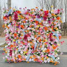 Load image into Gallery viewer, Summer Fiesta Flower Wall Backdrop, Wedding Photo Booth Fabric | 50% Return Refund Option