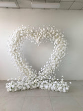 Load image into Gallery viewer, Heart Shaped Wedding Flower Arch Fabric base Flower Arrangement 6.5x6.5 ft, Ceremony Photo Booth Backdrop | 50% Return Refund Option