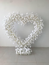 Load image into Gallery viewer, Heart Shaped Wedding Flower Arch Fabric base Flower Arrangement 6.5x6.5 ft, Ceremony Photo Booth Backdrop | 50% Return Refund Option