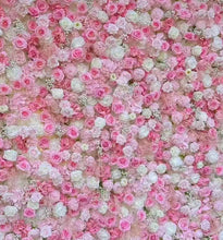 Load image into Gallery viewer, 3D Pink Rose Flower Wall Backdrop Roll Up Fabric Wedding Decor | Optional 50% Return Refund Program