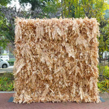 Load image into Gallery viewer, Golden Rime Flower Wall Backdrop, Roll Up Roll Up Floral Wall Earthy Metallic Fabric Cloth | 50% Return Refund Option