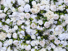 Load image into Gallery viewer, 3D White Flower Wall Panel: Wedding & Party Backdrop