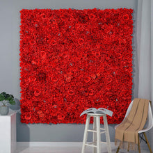 Load image into Gallery viewer, Scarlet Red Rose 3D Flower Wall Panel Artificial Floral Backdrop for Wedding and Party