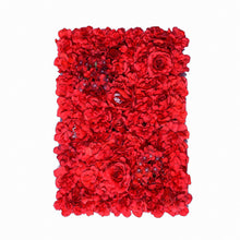 Load image into Gallery viewer, Scarlet Red Rose 3D Flower Wall Panel Artificial Floral Backdrop for Wedding and Party