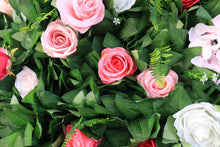 Load image into Gallery viewer, 3D Rose Flower Wall Panel - Pink & White Floral Backdrop