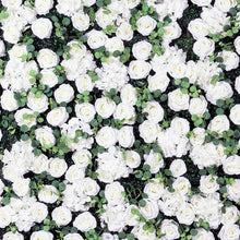 Load image into Gallery viewer, Ivory White Rose Flower Wall Panel - Eucalyptus Greenery Backdrop