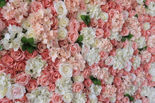 Load image into Gallery viewer, Peach & White Flower Wall Panel - Wedding, Party Backdrop
