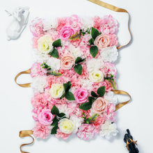 Load image into Gallery viewer, 3D Pink Floral Wall Panel, Silk Flower Backdrop (16x24 inches)