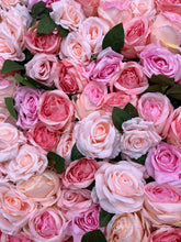 Load image into Gallery viewer, 3D Artificial Rose Flower Wall Panel, Wedding Backdrop
