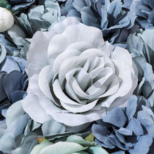 Load image into Gallery viewer, Dusty Blue Floral Wall Panel, 3D Silk Flower Backdrop, Event Decor