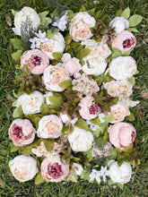 Load image into Gallery viewer, 3D Floral Wall Panel, Silk Flower Backdrop, Wedding Photo Booth Decor (16x24 inches)