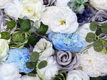 Load image into Gallery viewer, 3D Floral Wall Panel, Misty Morning Wedding Backdrop, 16x24"
