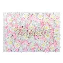 Load image into Gallery viewer, Floral Nursery Name Sign, Framed Faux Flower Wall Art (28x40 inches)