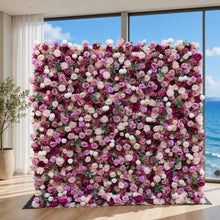 Load image into Gallery viewer, Lilac Wedding Flower Wall Backdrop, Roll-Up Floral Wall Fabric for Ceremony Photo Booth | 50% Return Refund Option N8822