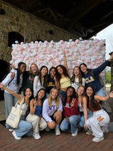 Load image into Gallery viewer, Pink White 3D Wedding Flower Wall Backdrop, Roll Up Floral Wall for Ceremony Photo Booth | 50% Return Refund Option